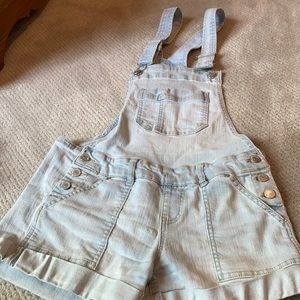 Denim overall shorts